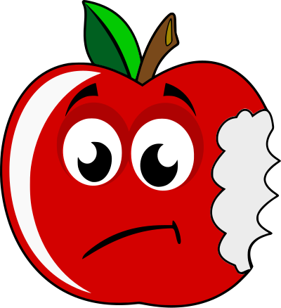 Unhappy apple clipart