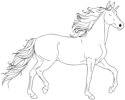 Unicorn Line Art clipart