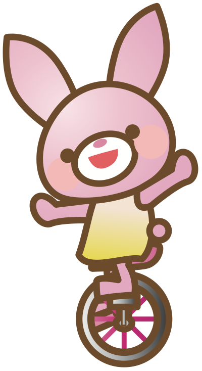Unicycle Pink Rabbit clipart
