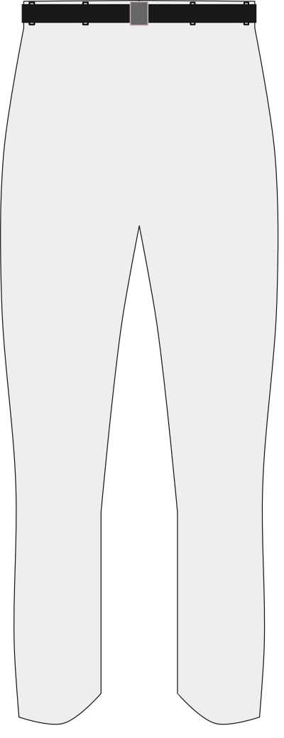Unisex or mens off-white trousers and nearly black belt clipart
