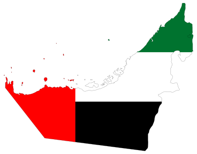 United Arab Emirates Map Flag With Stroke clipart