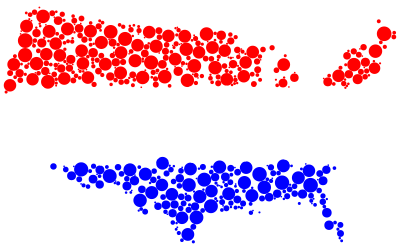 United States Flag Map Circles clipart