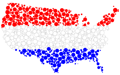 United States Flag Map Circles With Strokes clipart