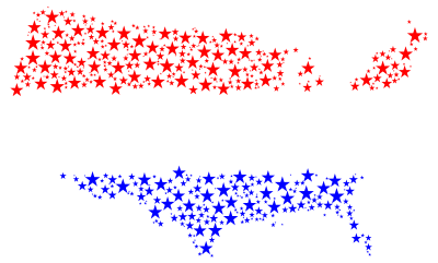 United States Map Flag Stars clipart