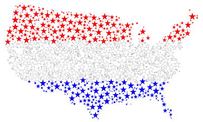 United States Map Flag Stars With Strokes clipart