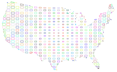 United States Map Grid Design II Prismatic clipart