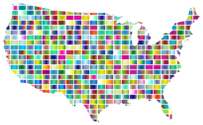 United States Map Grid Design Prismatic 2 clipart