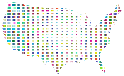 United States Map Grid Design Prismatic 3 clipart