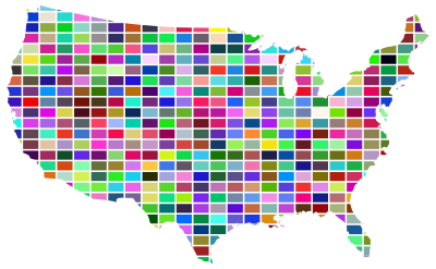 United States Map Grid Design Prismatic clipart