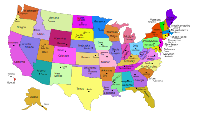 United States Map With Capitals (Fixed) clipart