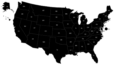 United States Map With Labels clipart