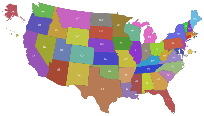 United States Map With Labels clipart