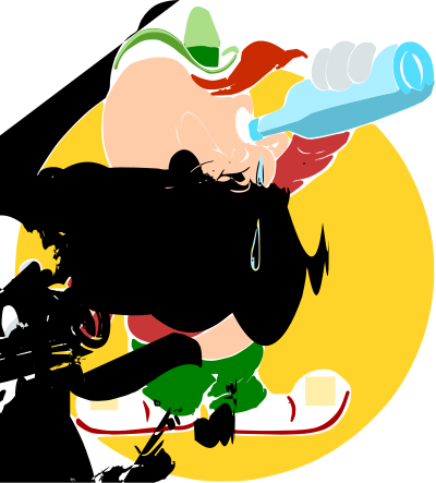 Upan Atom - Kid with bottle clipart