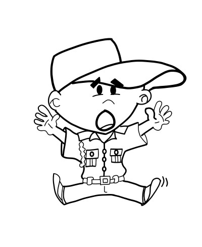 Upset Boy Line Art clipart