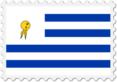 Uruguay flag stamp clipart