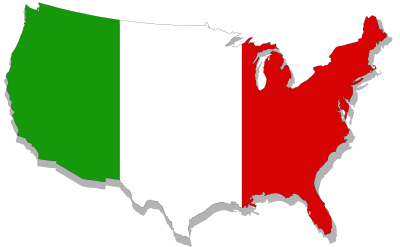 US-Italy flag map clipart