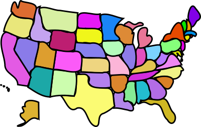 U.S. Map, Cartoony clipart