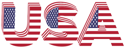 USA 3D Flag Typography clipart