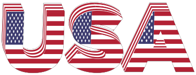 USA 3D Flag Typography With Stroke clipart
