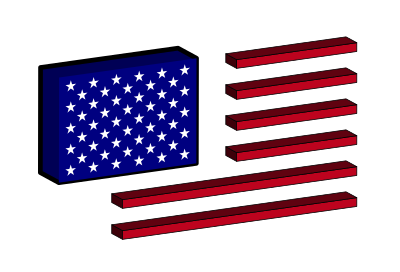 USA FLAG 3Dconstruction clipart