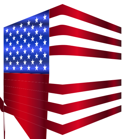 USA Flag Cube clipart