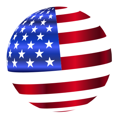 USA Flag Sphere Enhanced With Drop Shadow clipart