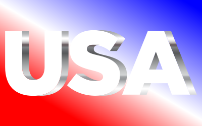 USA Flag Typography Chrome clipart