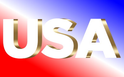 USA Flag Typography Copper clipart