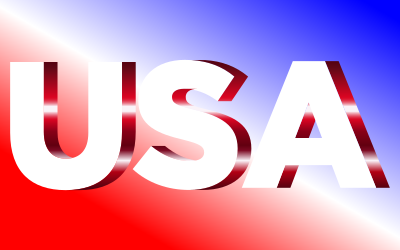 USA Flag Typography Crimson clipart