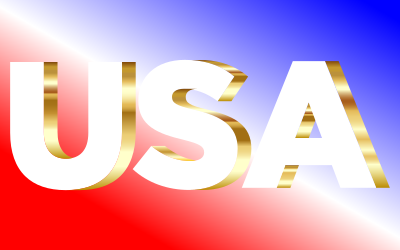 USA Flag Typography Gold clipart
