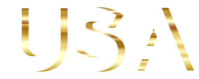 USA Flag Typography Gold No Background clipart