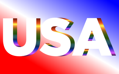 USA Flag Typography Prismatic clipart