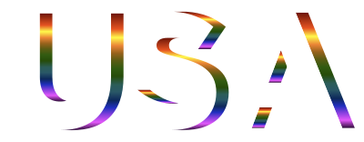 USA Flag Typography Prismatic No Background clipart