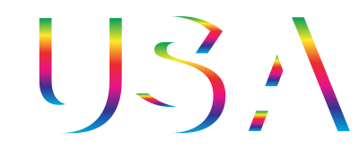 USA Flag Typography Rainbow No Background clipart