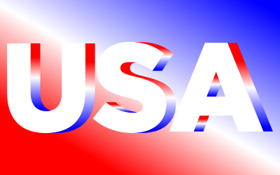 USA Flag Typography Red White And Blue clipart
