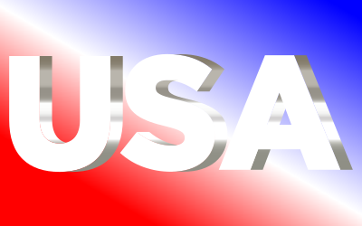 USA Flag Typography Shiny Pearl clipart