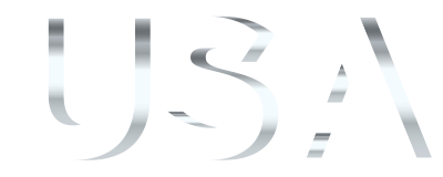 USA Flag Typography Silver No Background clipart