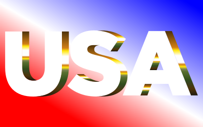 USA Flag Typography Sun Glare clipart