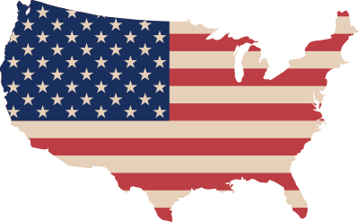 USA map and flag clipart