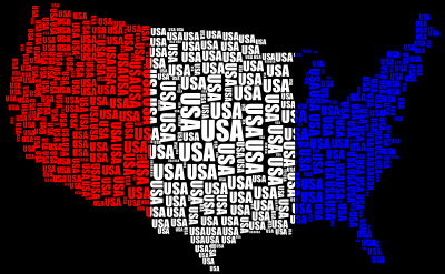 USA Word Cloud Red White Blue clipart