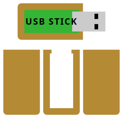 USB Stick, original size for own wooden casing clipart