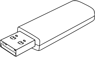 USB stick outline - no text clipart