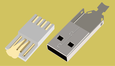 USB type-A connector male by Rones clipart