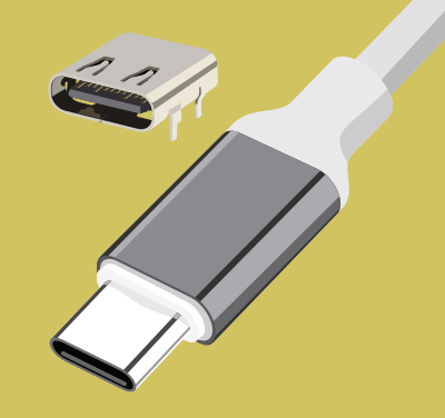 USB type-C connectors by Rones clipart