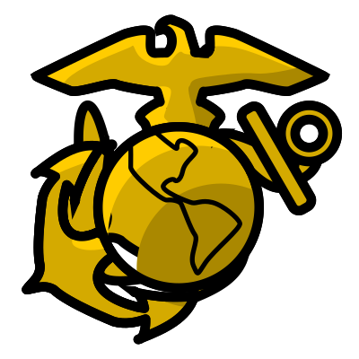 USMC seal simplified, golden version clipart