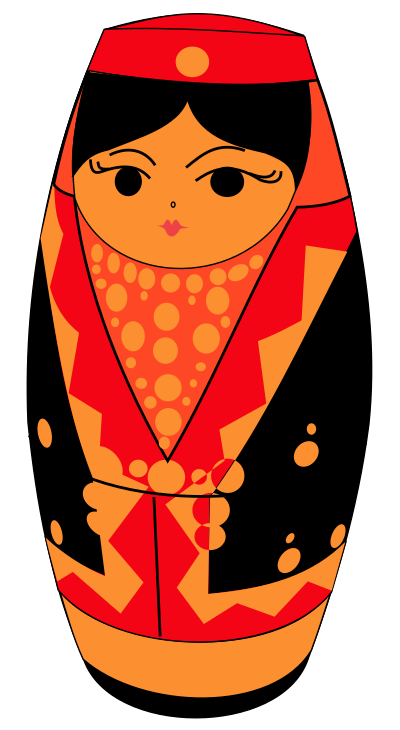 Uzbek matryoshka clipart