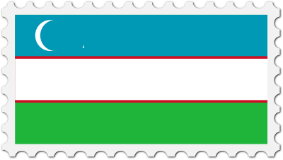 Uzbekistan flag stamp clipart