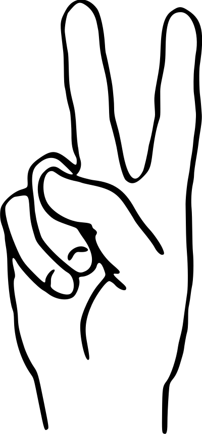 V for victory clipart