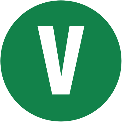 V vegan on green circle clipart