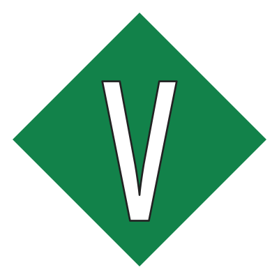 V vegan vegetarian green diamond clipart